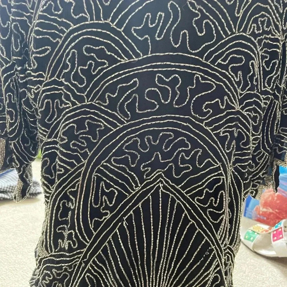 * Vintage black and silver beaded Art Deco blouse - Picture 11 of 11
